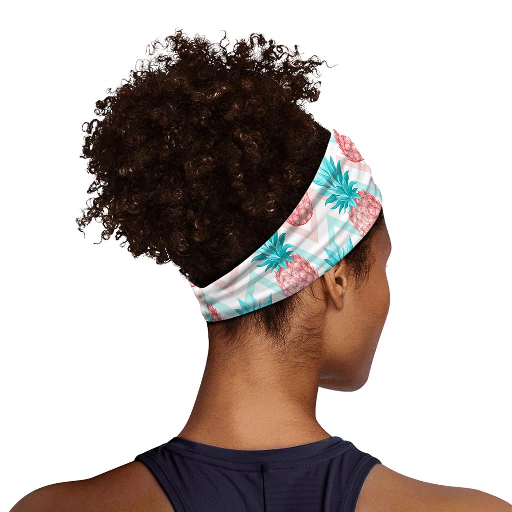 Bright Zig Zag Pineapple Pattern Print Sports Headband