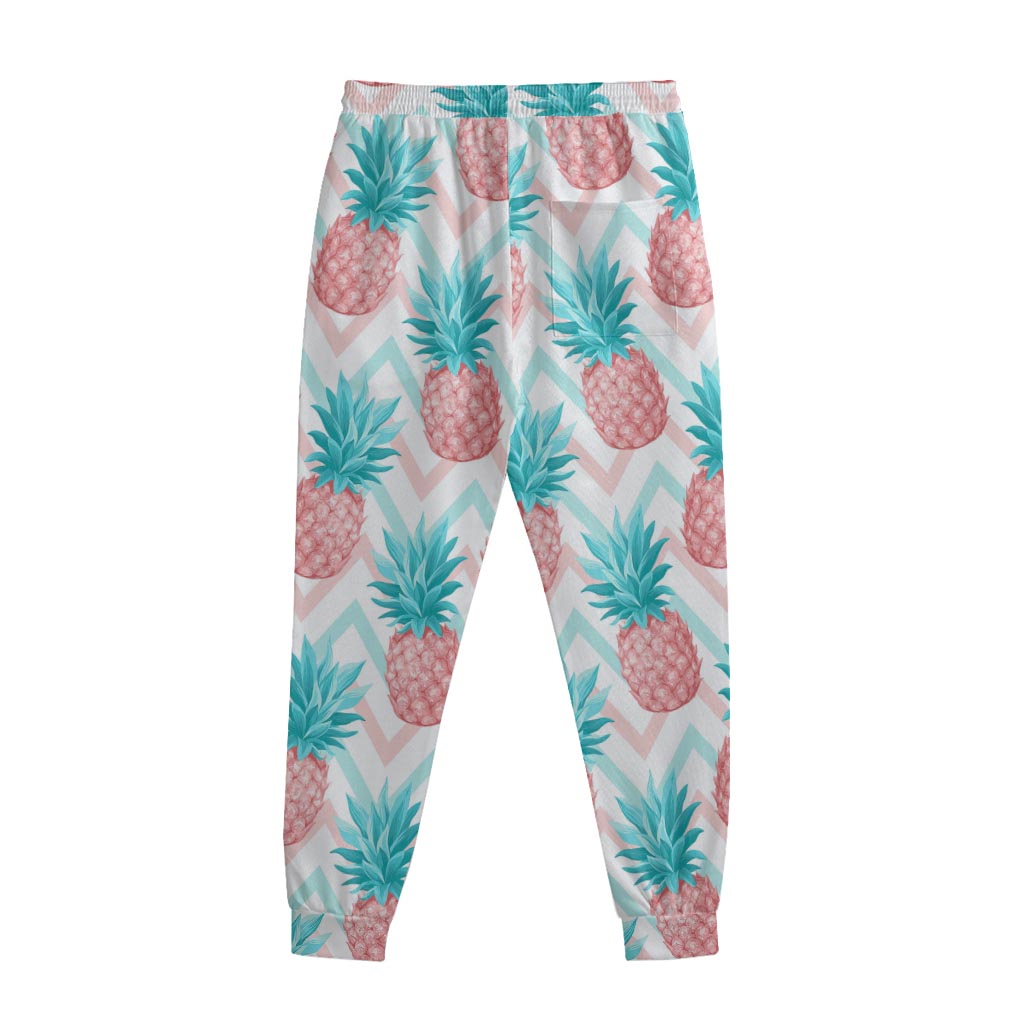 Bright Zig Zag Pineapple Pattern Print Sweatpants