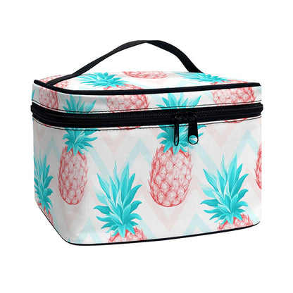 Bright Zig Zag Pineapple Pattern Print Travel Makeup Bag