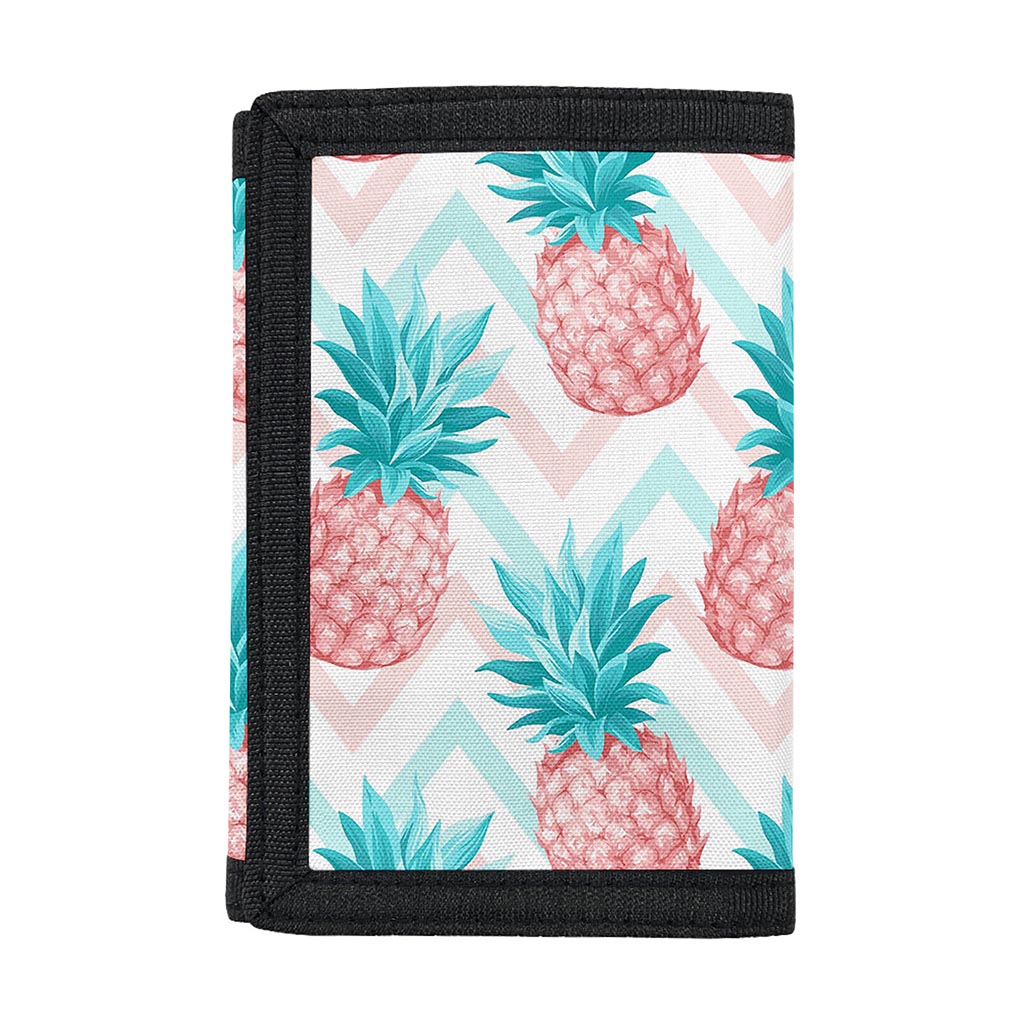 Bright Zig Zag Pineapple Pattern Print Trifold Wallet