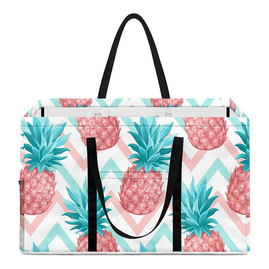 Bright Zig Zag Pineapple Pattern Print Utility Tote Bag
