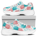 Bright Zig Zag Pineapple Pattern Print White Chunky Shoes