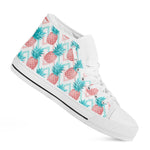 Bright Zig Zag Pineapple Pattern Print White High Top Sneakers