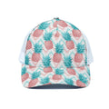 Bright Zig Zag Pineapple Pattern Print White Mesh Trucker Hat