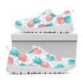 Bright Zig Zag Pineapple Pattern Print White Running Shoes