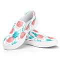 Bright Zig Zag Pineapple Pattern Print White Slip On Sneakers