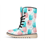 Bright Zig Zag Pineapple Pattern Print Winter Boots