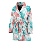 Bright Zig Zag Pineapple Pattern Print Women's Bathrobe