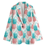 Bright Zig Zag Pineapple Pattern Print Women's Blazer