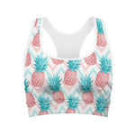 Bright Zig Zag Pineapple Pattern Print Women's Sports Bra