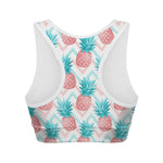 Bright Zig Zag Pineapple Pattern Print Women's Sports Bra