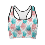 Bright Zig Zag Pineapple Pattern Print Women's Sports Bra