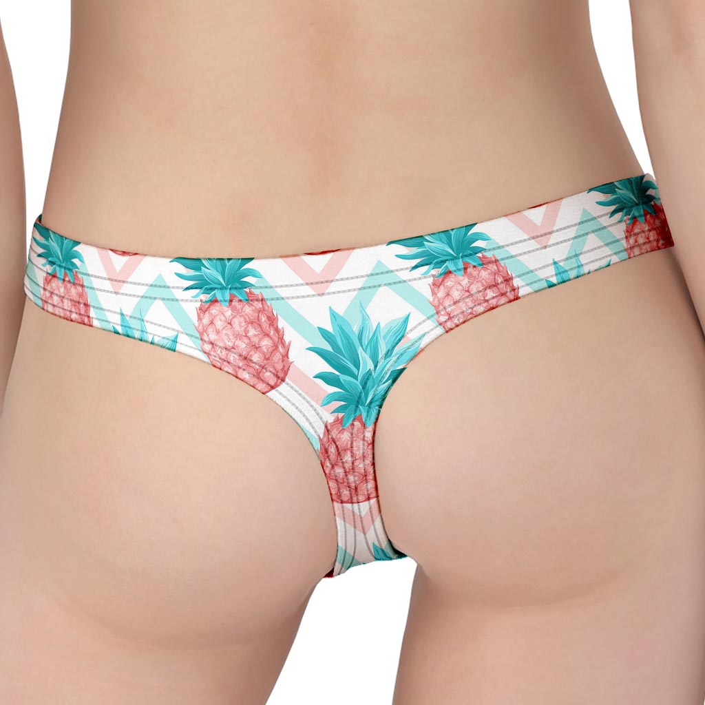 Bright Zig Zag Pineapple Pattern Print Women's Thong