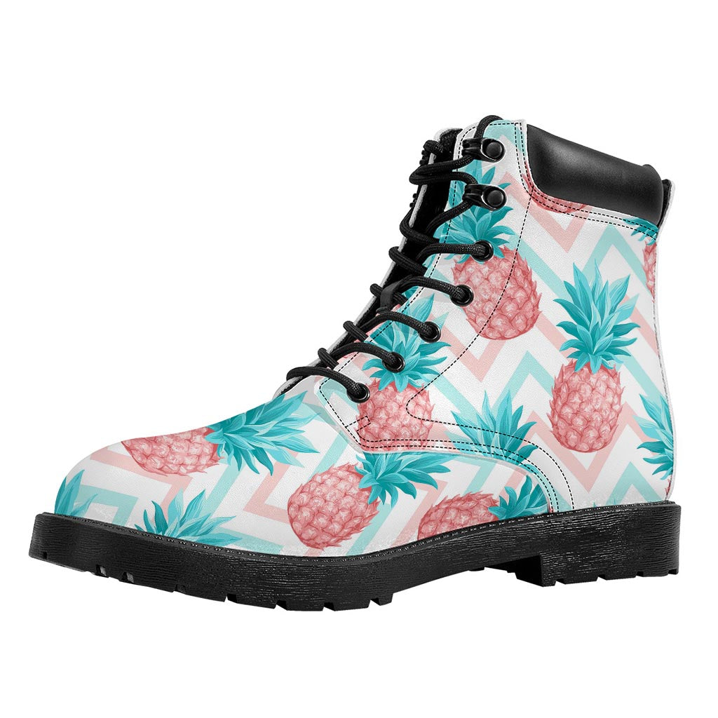 Bright Zig Zag Pineapple Pattern Print Work Boots