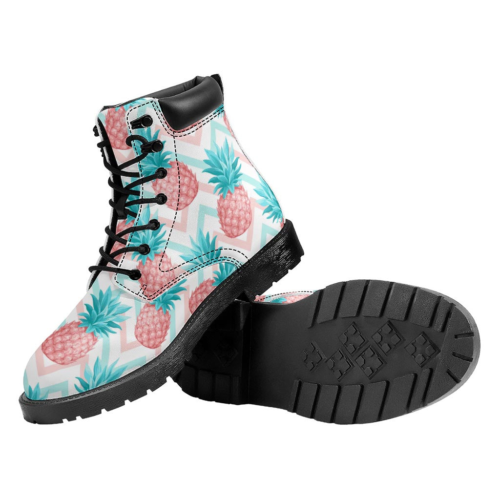 Bright Zig Zag Pineapple Pattern Print Work Boots