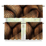Bronze Snake Print 3 Piece Kitchen Curtains