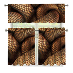 Bronze Snake Print 3 Piece Kitchen Curtains