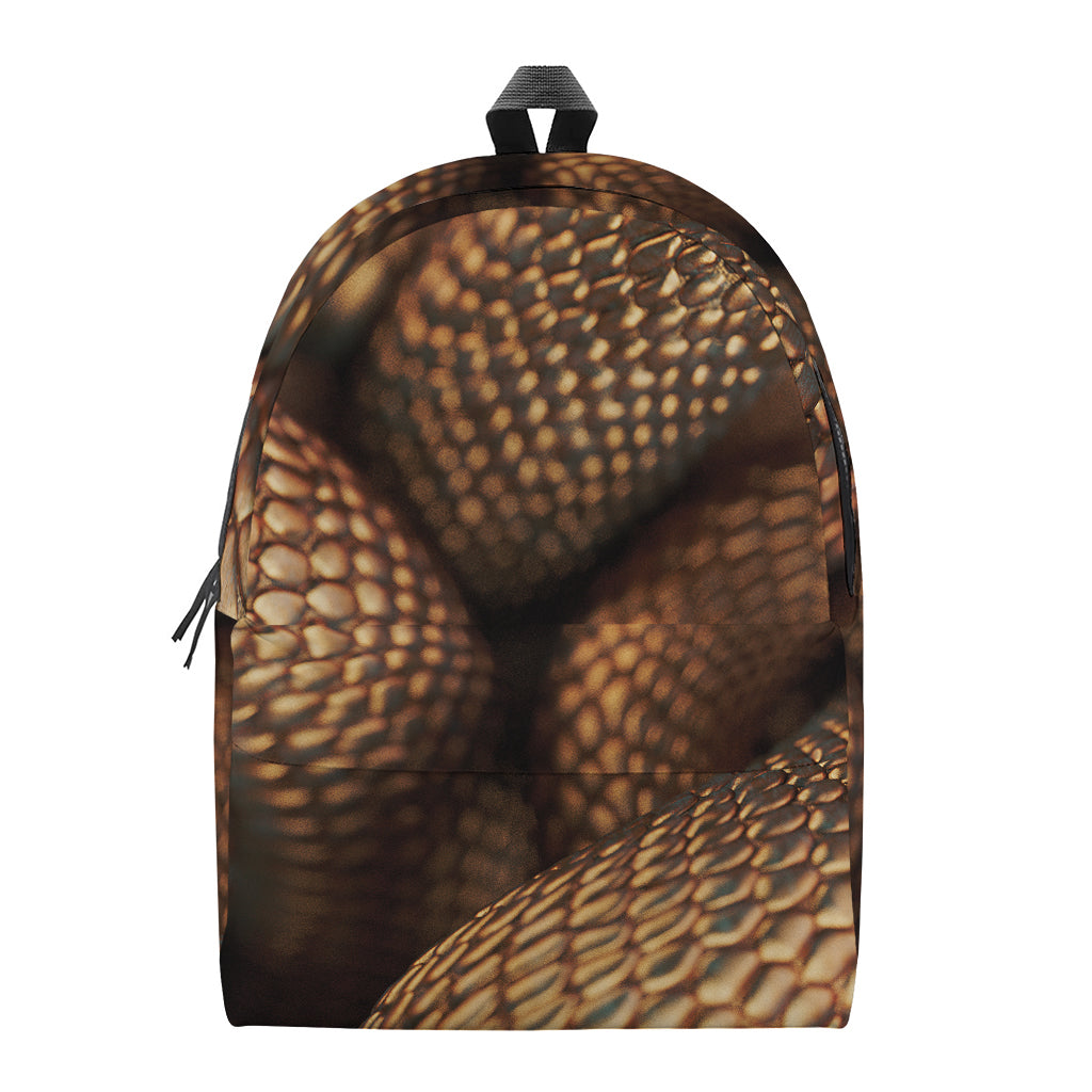 Bronze Snake Print Backpack