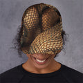 Bronze Snake Print Baseball Cap