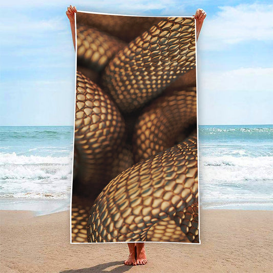 Bronze Snake Print Beach Towel