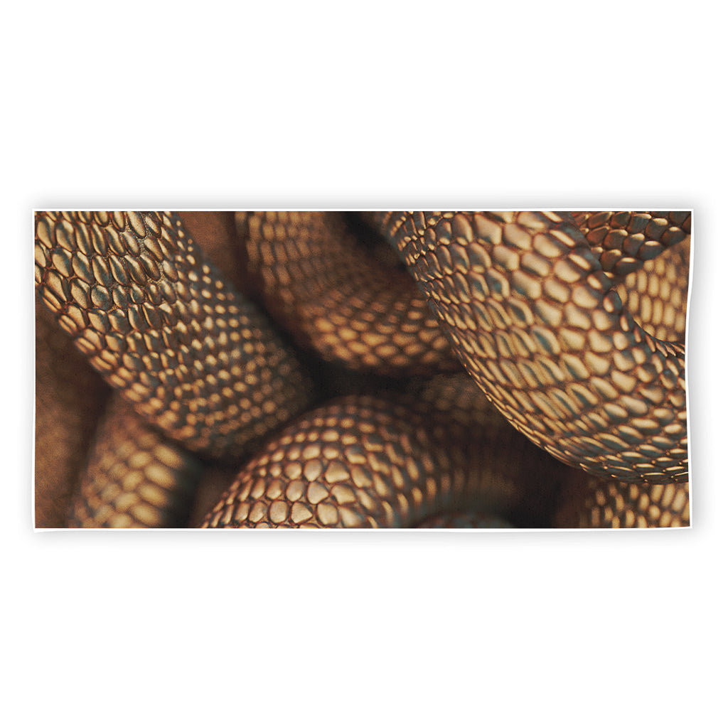 Bronze Snake Print Beach Towel