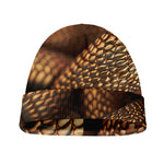 Bronze Snake Print Beanie