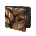 Bronze Snake Print Bifold Wallet