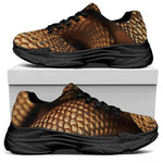 Bronze Snake Print Black Chunky Shoes