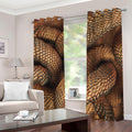 Bronze Snake Print Dimout Grommet Curtains
