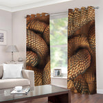 Bronze Snake Print Blackout Grommet Curtains