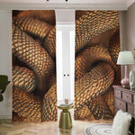 Bronze Snake Print Blackout Pencil Pleat Curtains