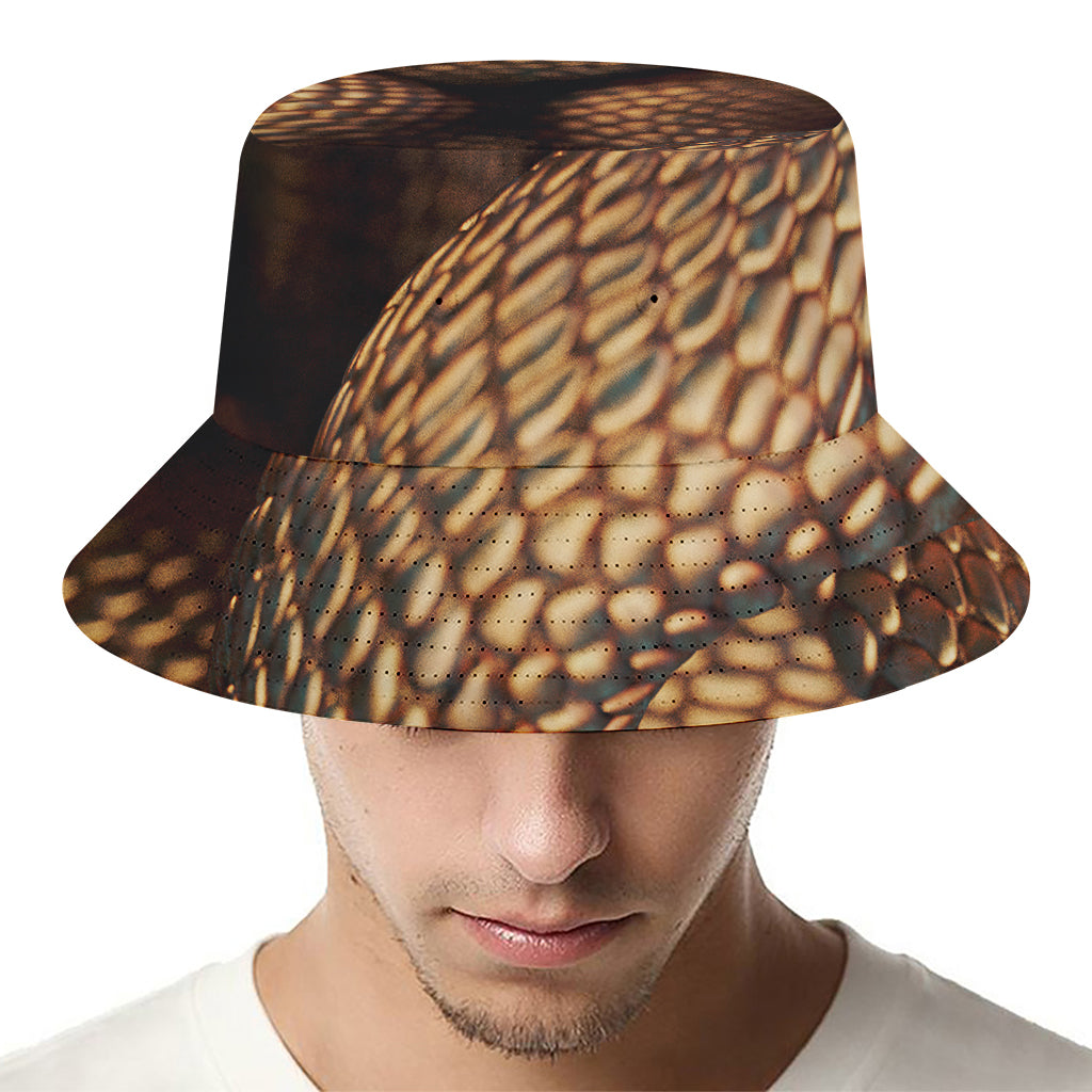Bronze Snake Print Bucket Hat