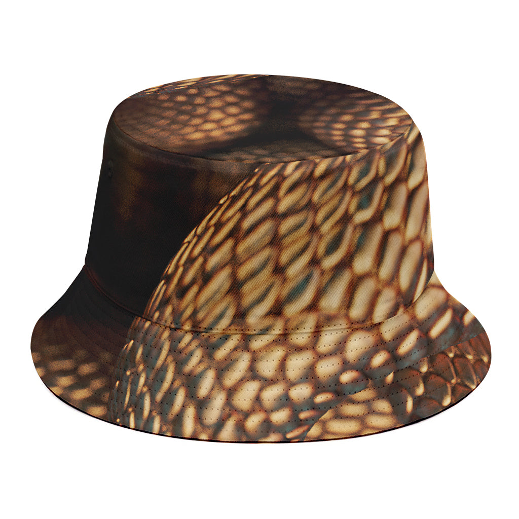 Bronze Snake Print Bucket Hat