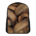 Bronze Snake Print Casual Backpack