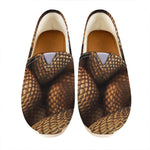 Bronze Snake Print Casual Shoes