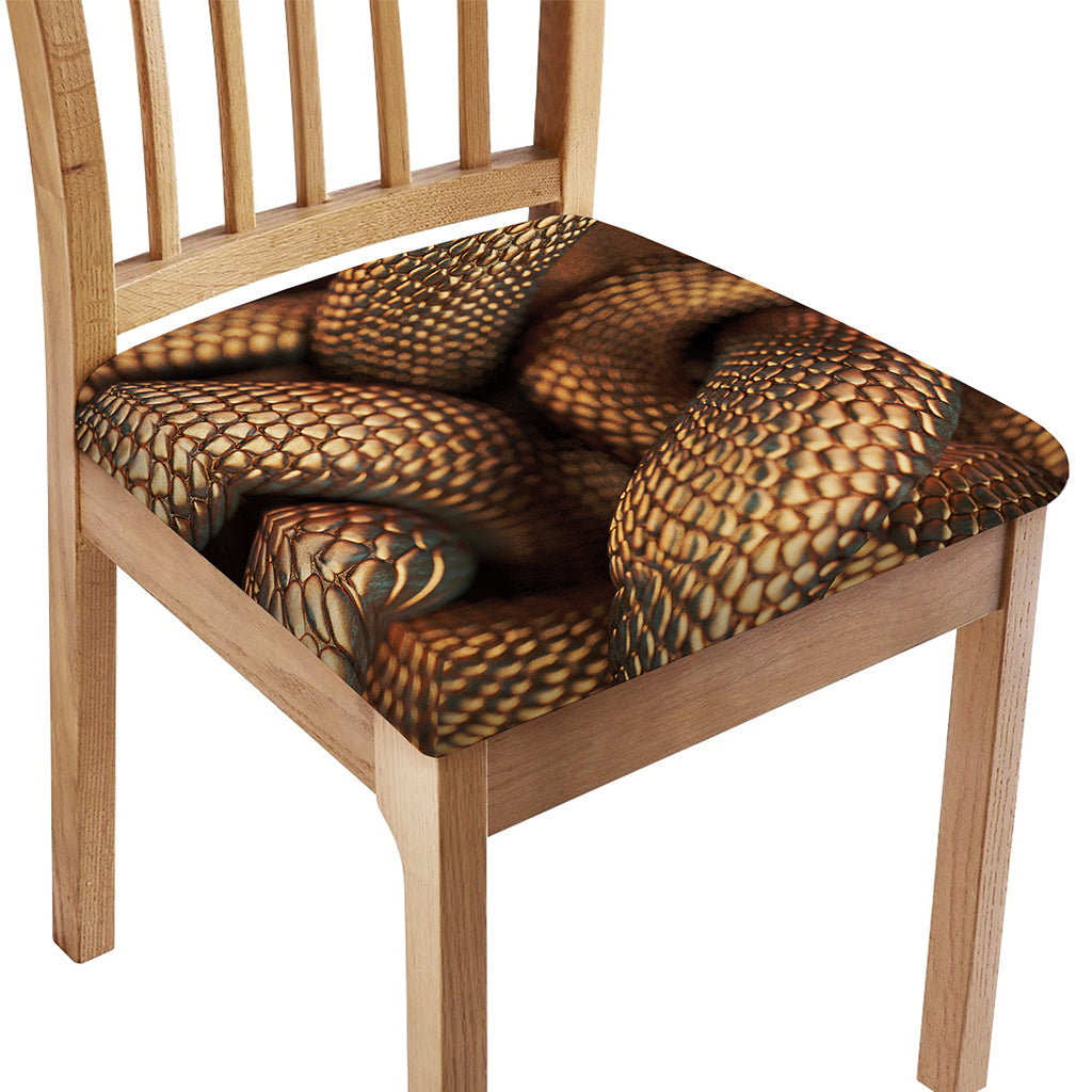 Bronze Snake Print Chair Cushion Cover