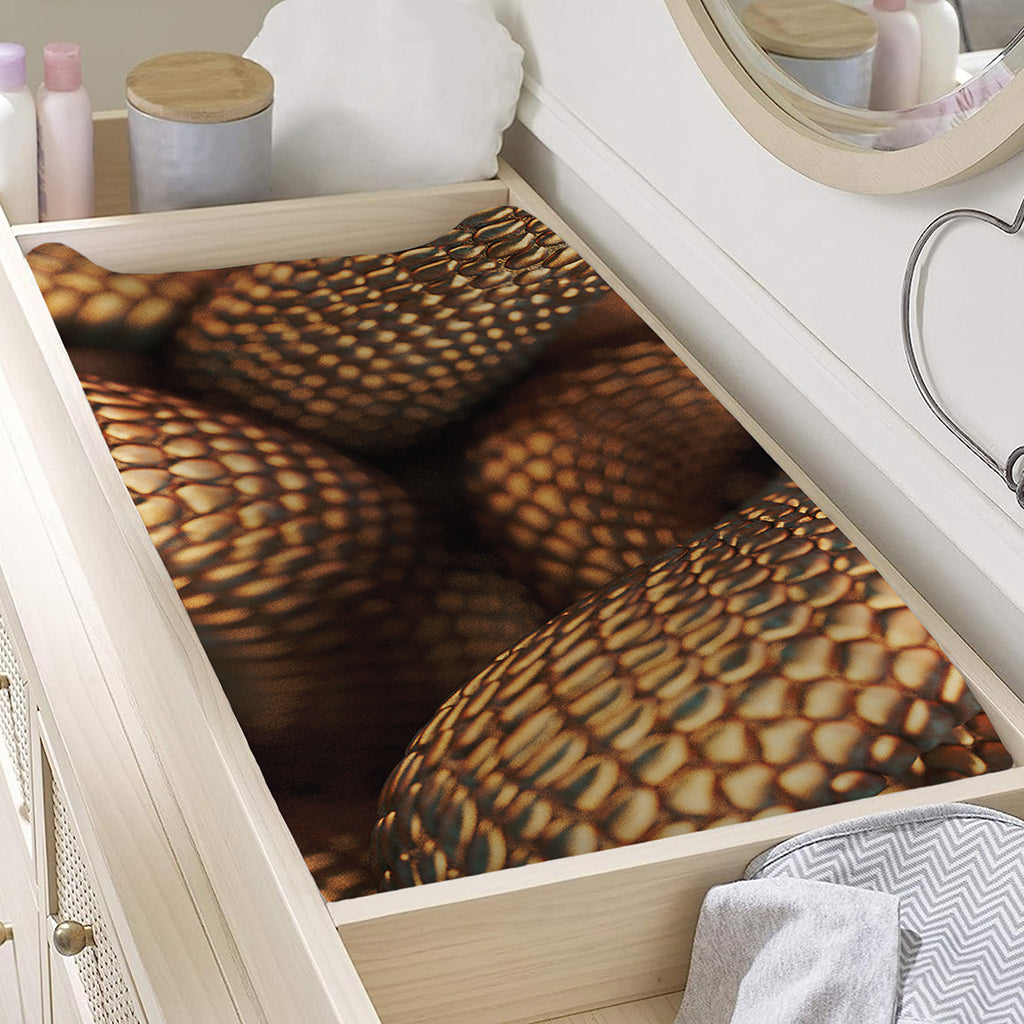 Bronze Snake Print Changing Pad Cover