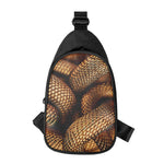Bronze Snake Print Chest Bag