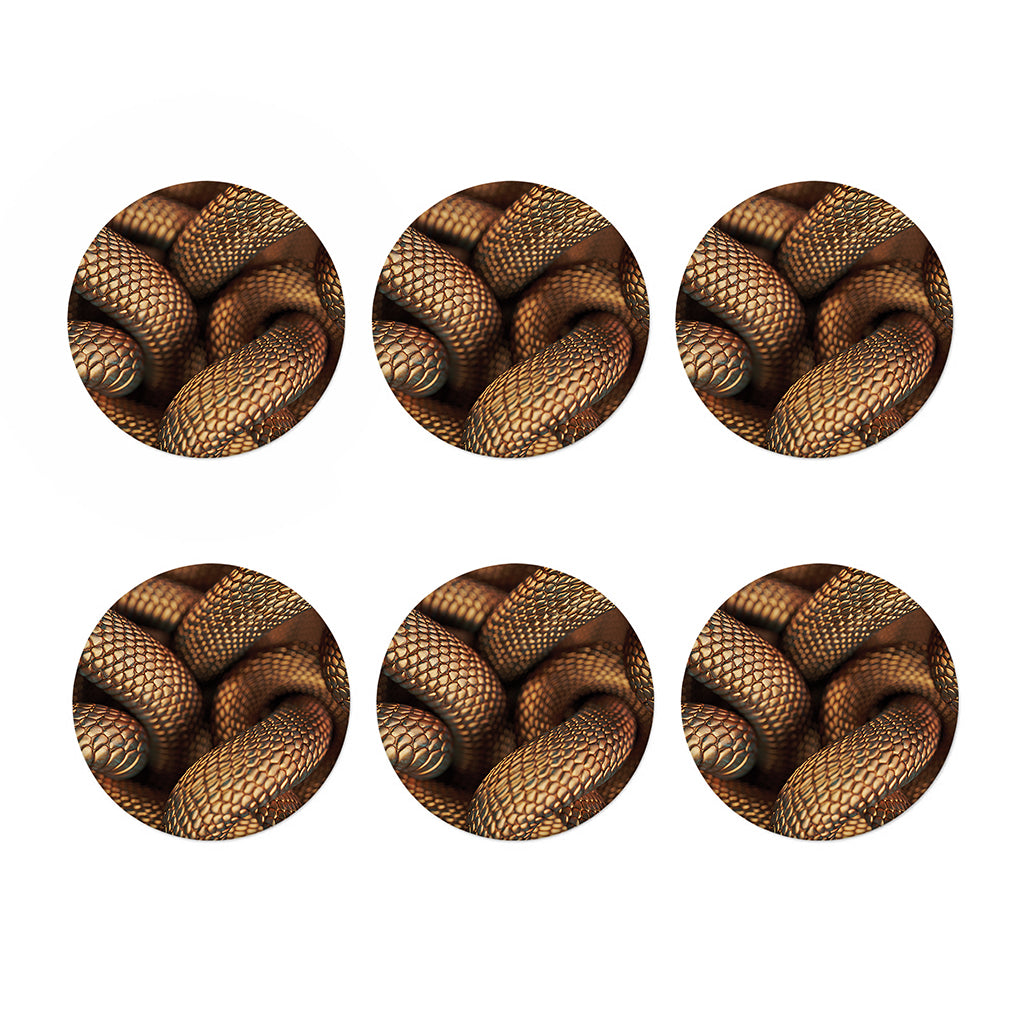 Bronze Snake Print Coaster Set