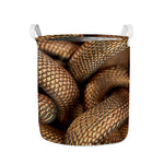 Bronze Snake Print Collapsible Laundry Basket