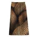 Bronze Snake Print Cotton Front Slit Maxi Skirt