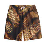 Bronze Snake Print Cotton Shorts