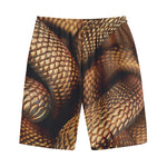 Bronze Snake Print Cotton Shorts