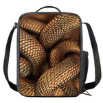 Bronze Snake Print Crossbody Lunch Bag