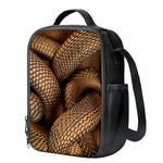 Bronze Snake Print Crossbody Lunch Bag