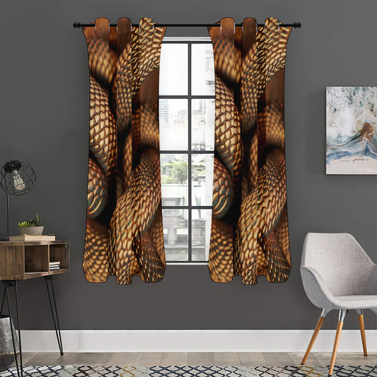 Bronze Snake Print Curtain