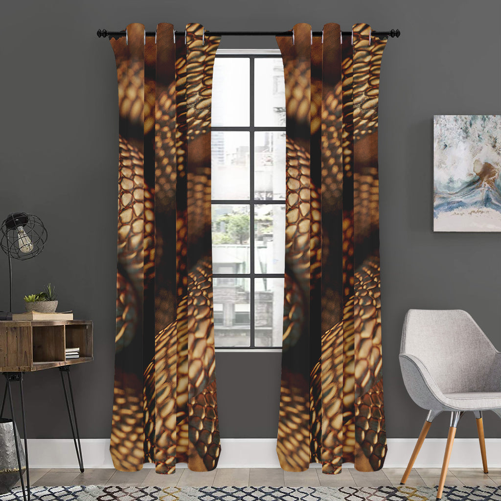 Bronze Snake Print Curtain