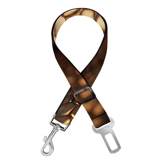 Bronze Snake Print Dog Seat Belt