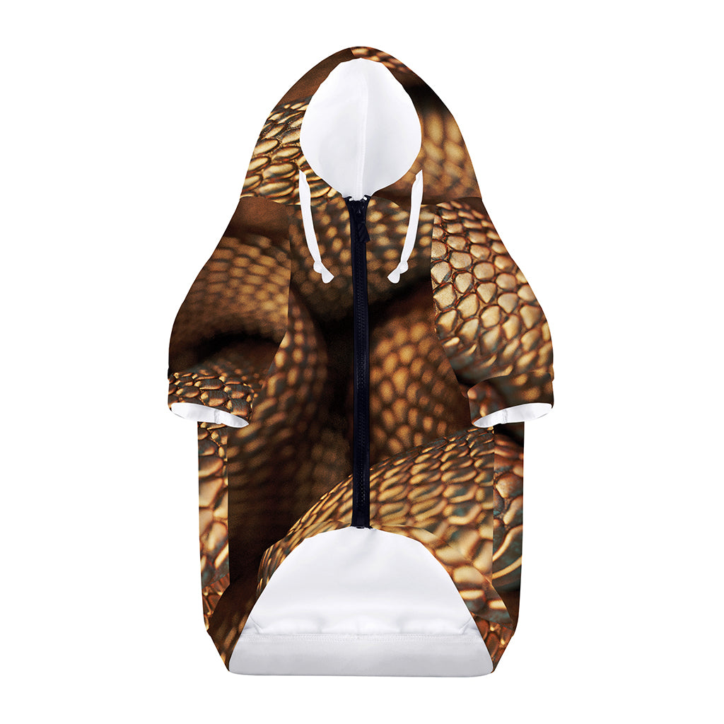 Bronze Snake Print Dog Zip Up Hoodie