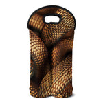 Bronze Snake Print Double Neoprene Wine Tote